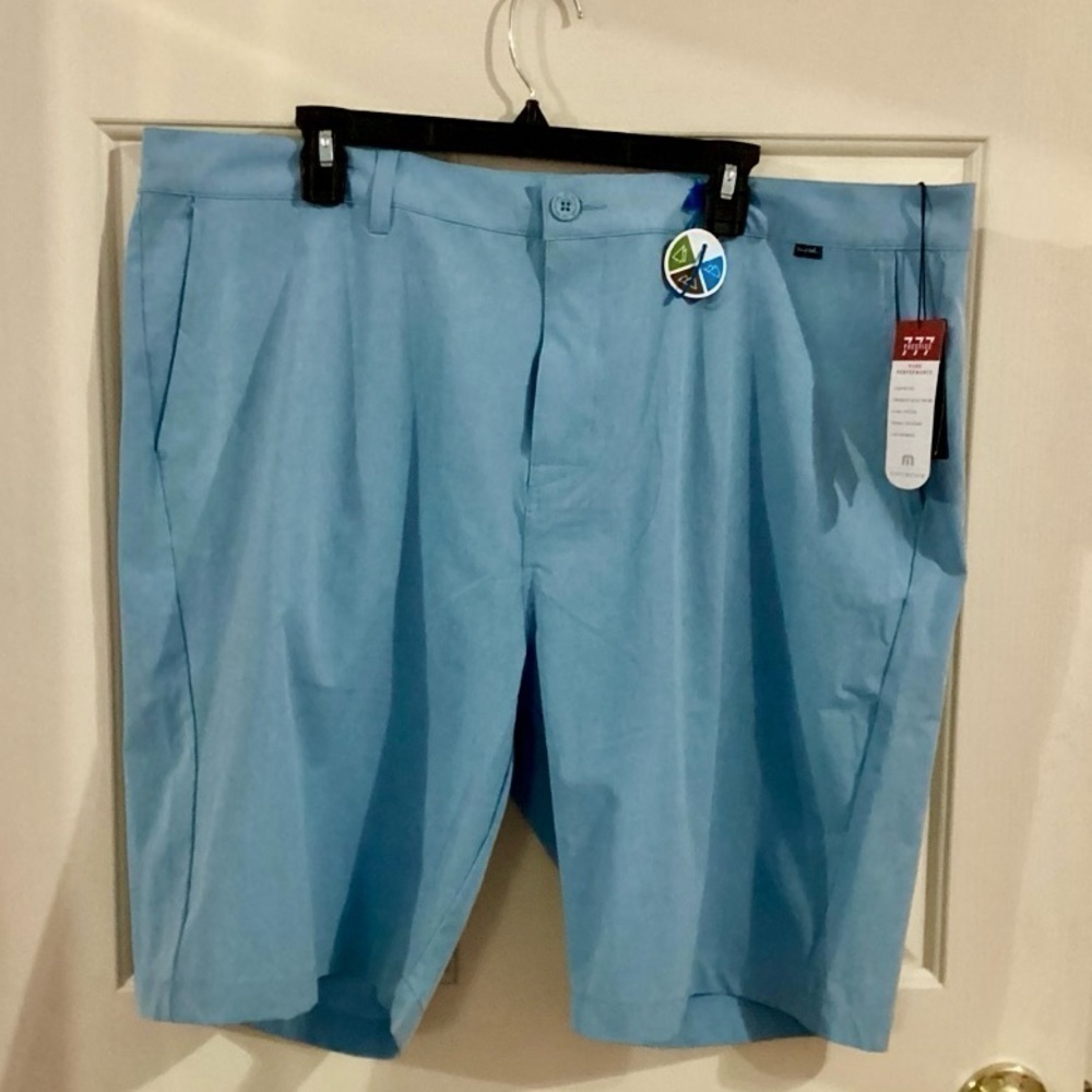NWT Travis Mathew Men’s Size 42 Prestige Mediterranean Blue Performance Shorts - Picture 2 of 13